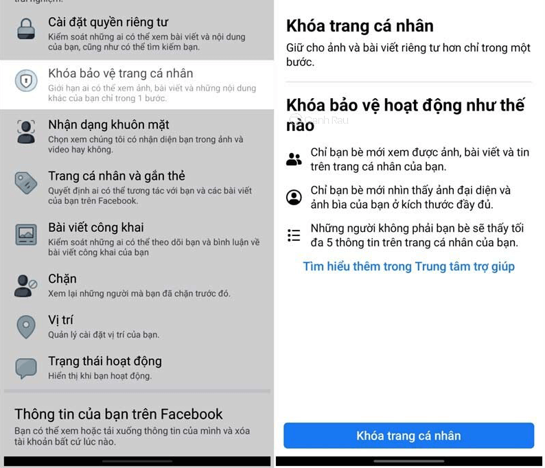 Hướng dẫn chi tiết cách khóa trang cá nhân facebook